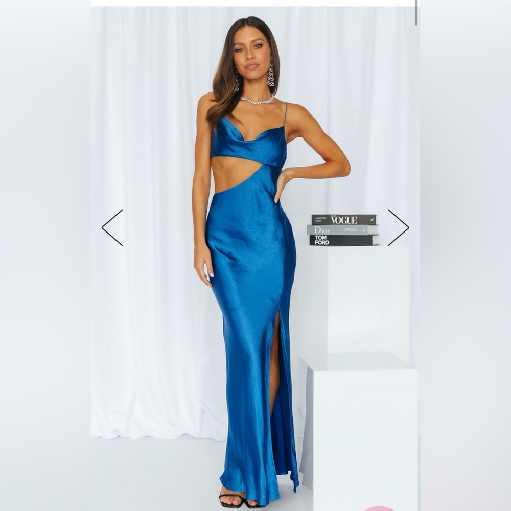 Royal Blue Satin formal dress size XS